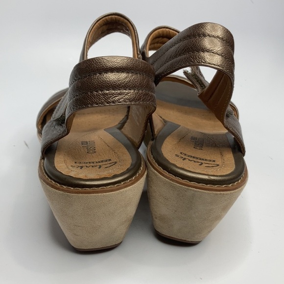 Clarks Hazelle Alba wedge Sandals bronze size 9.5 - Picture 5 of 11